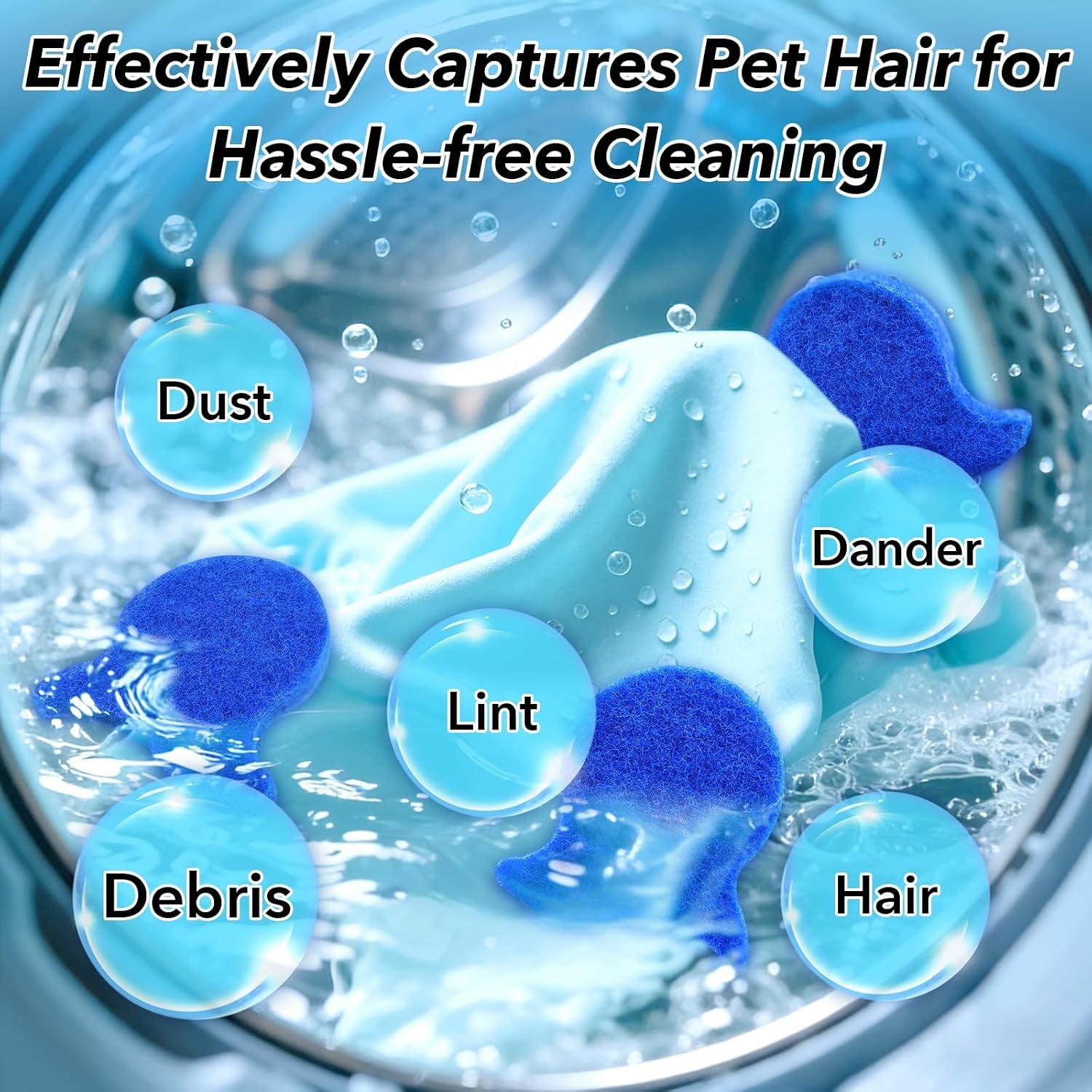 6 Pack Pet Hair Remover for Laundry,Reusable Dog & Cat Hair Remover for Laundry,Effectively Removes Pet Hair, Lint and Dander from Bedding and Clothing, Suitable for Washing Machines, Dryers