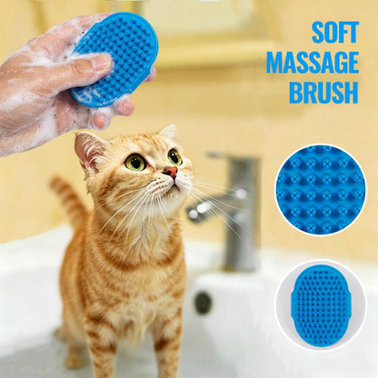 Pet Grooming Kit, 7 Piece Set with Dog Shedding Brush,Dematting Comb, Nail Clipper, Nail File, Flea Comb, Bath Brush and Grooming Glove for Dogs and Cats Blue